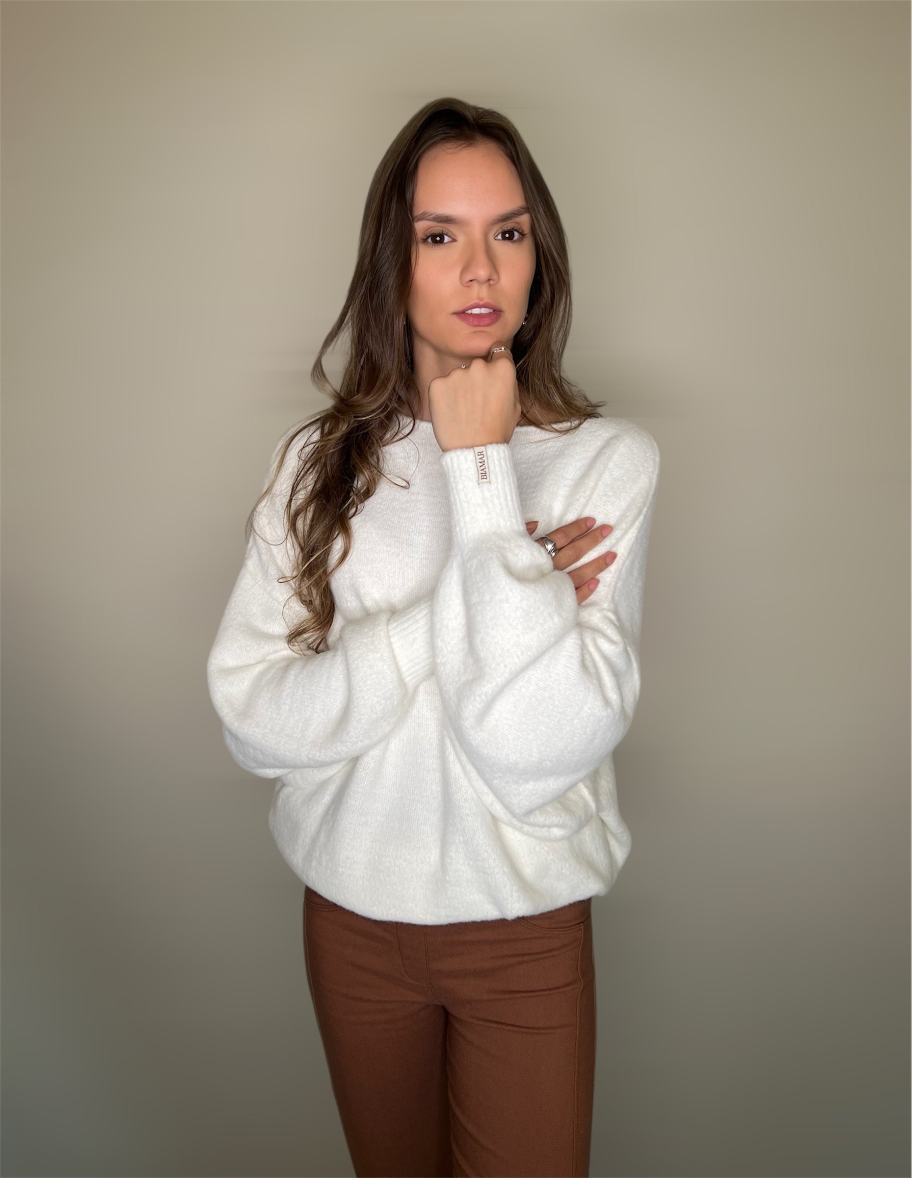 BLUSA FIO PLUMA BIAMAR MORCEGO BRANCA