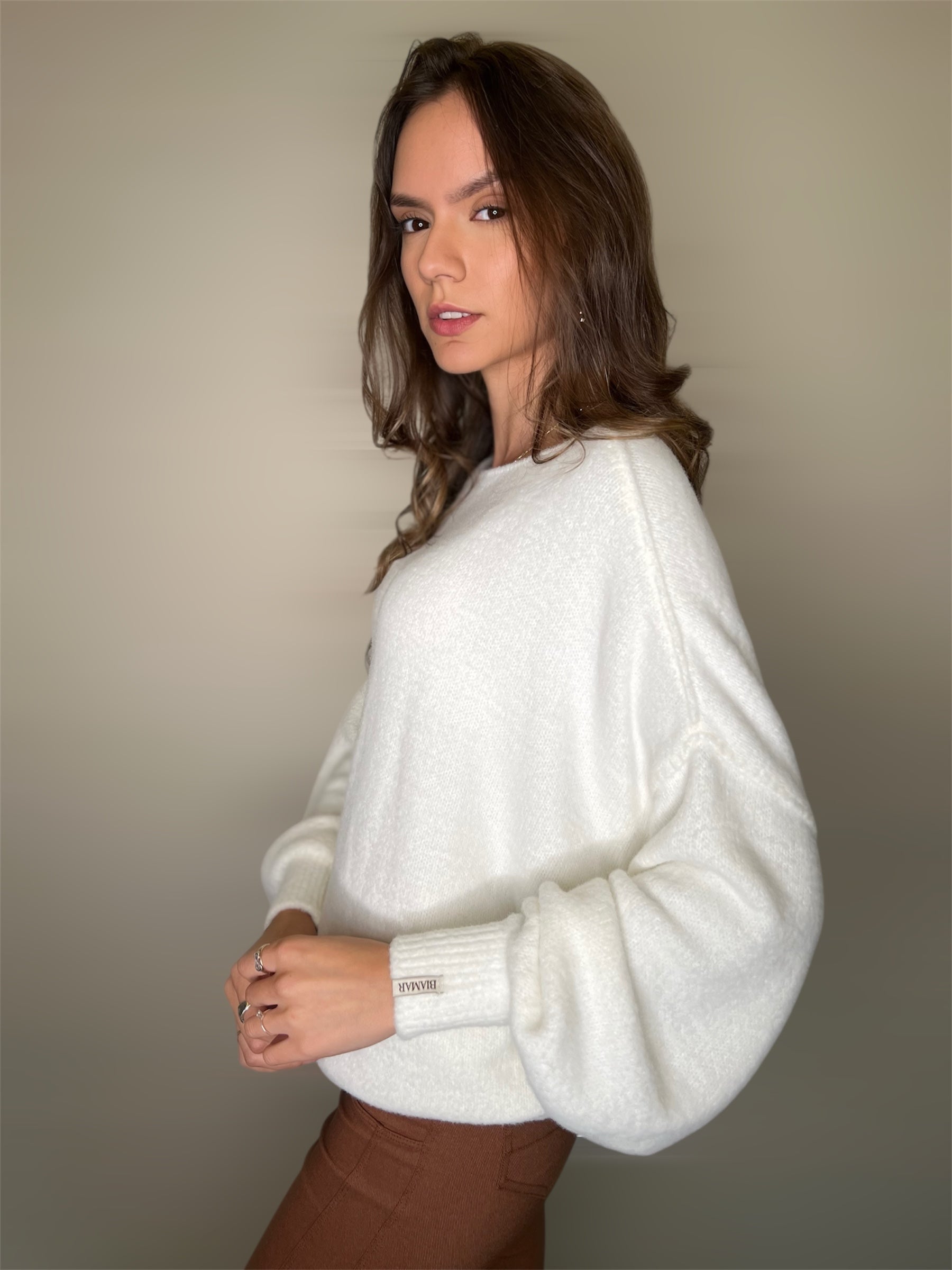 BLUSA FIO PLUMA BIAMAR MORCEGO BRANCA