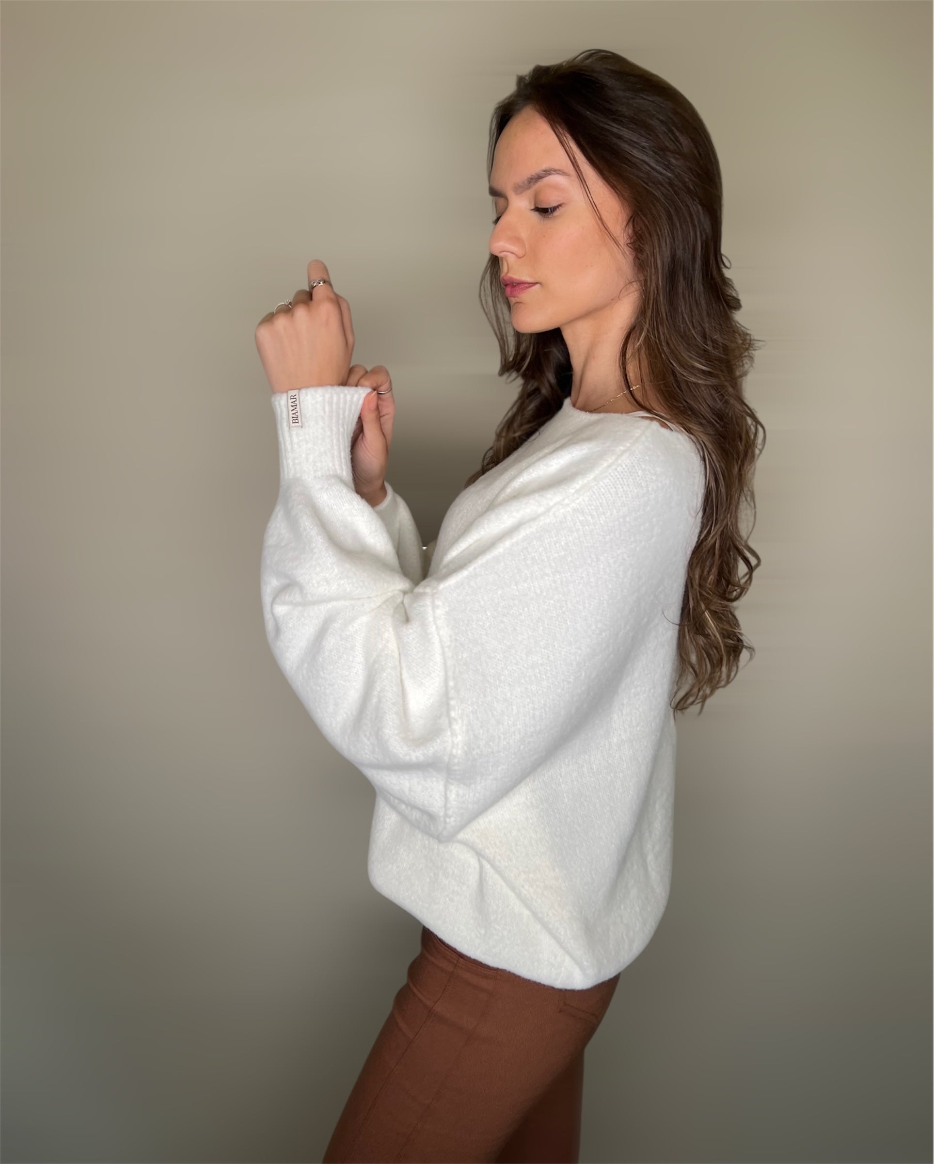 BLUSA FIO PLUMA BIAMAR MORCEGO BRANCA