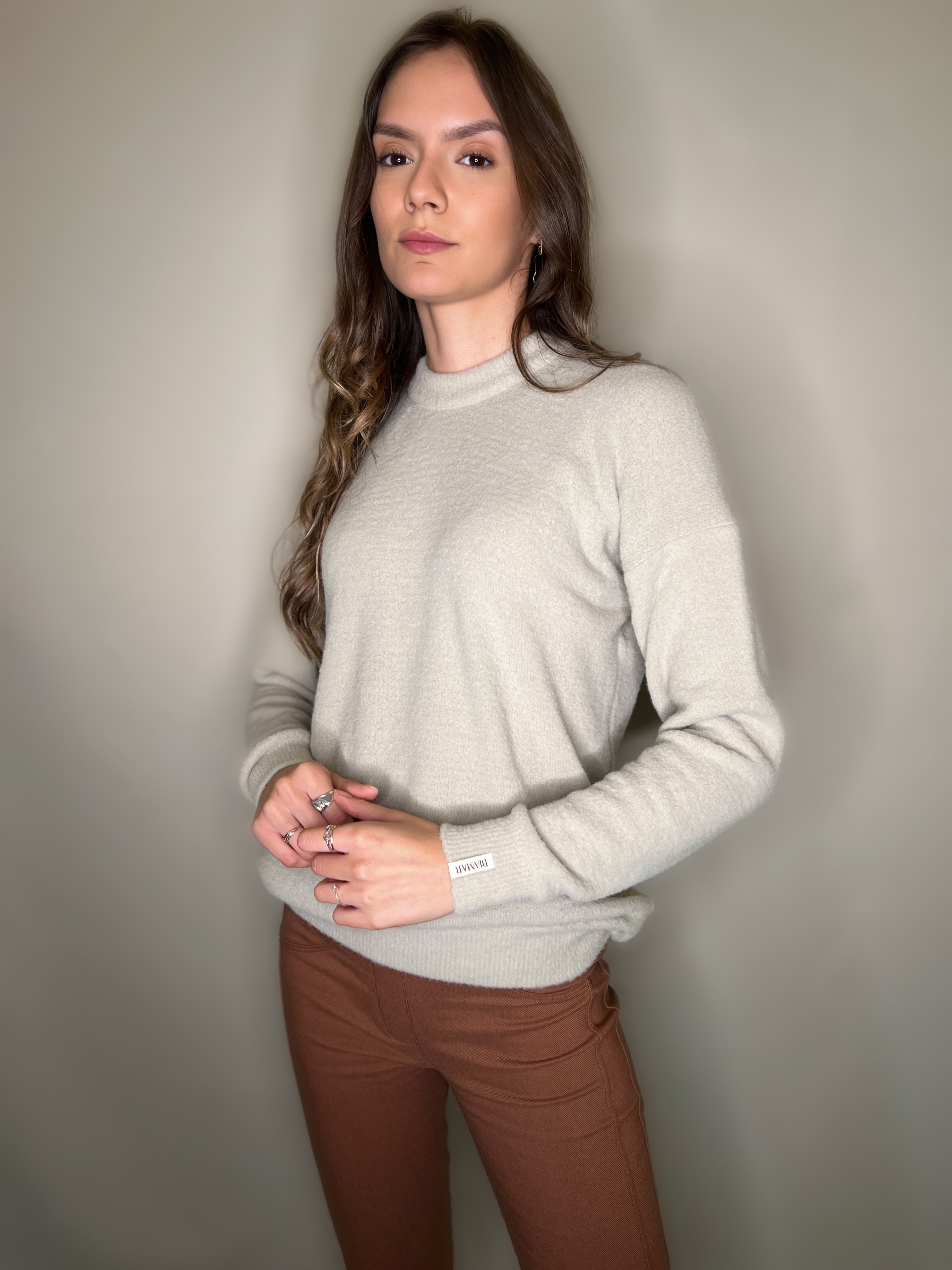 BLUSA FIO PLUMA BIAMAR CINZA