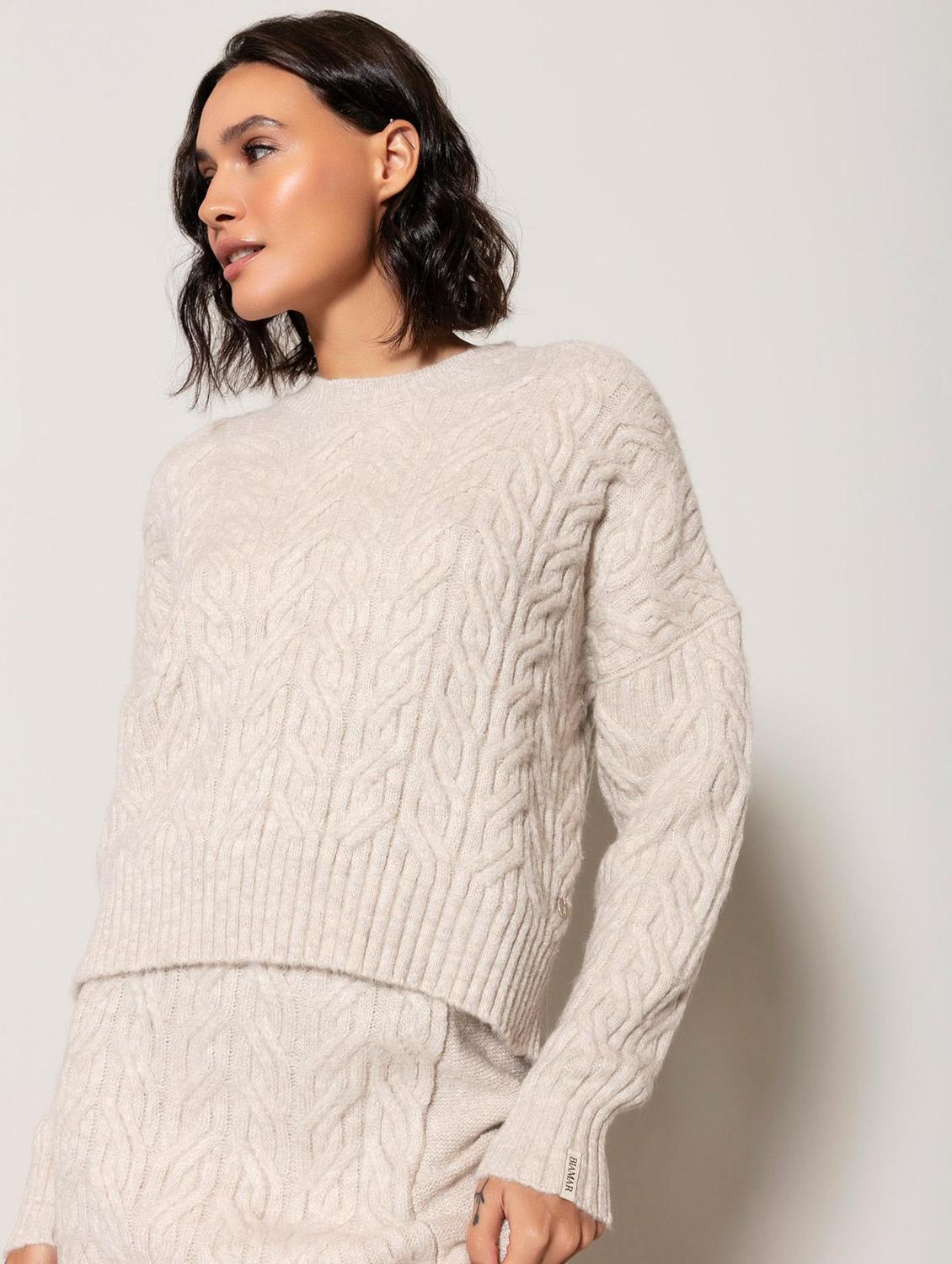 BLUSA LÃ BIAMAR BEGE