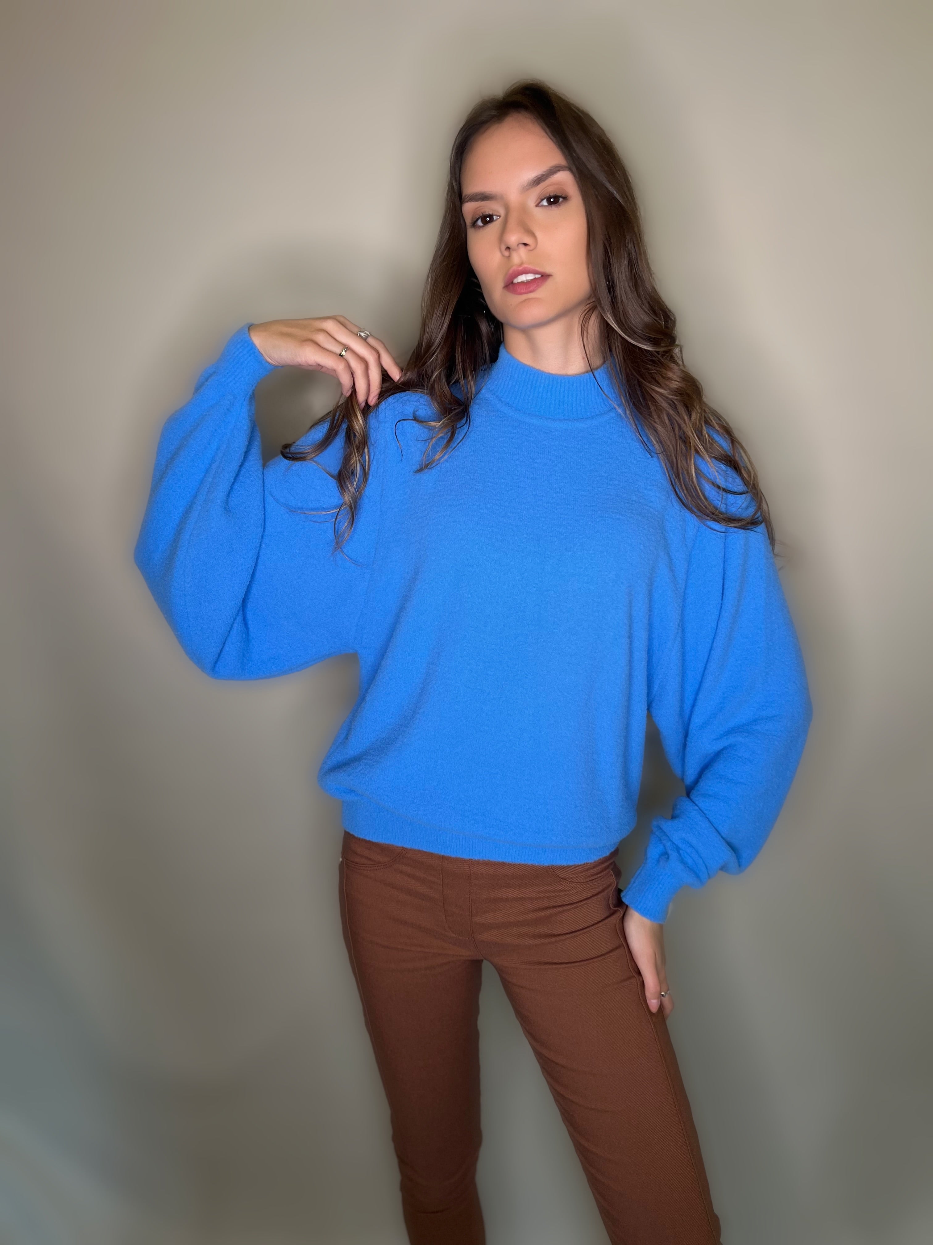 BLUSA FIO PLUMA BIAMAR  AZUL